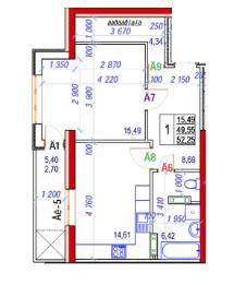 1-кімнатна 52.25 м² в ЖК Особняк-К від 16 500 грн/м², Вінниця