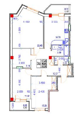 3-комнатная 93.56 м² в ЖК Особняк-К от 16 500 грн/м², Винница