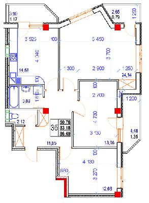 3-комнатная 86.49 м² в ЖК Особняк-К от 16 500 грн/м², Винница