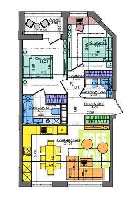 2-кімнатна 59.46 м² в ЖК Файна Таун від 34 300 грн/м², Київ