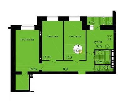 3-комнатная 81.61 м² в ЖК Городок от 14 000 грн/м², с. Софиевская Борщаговка