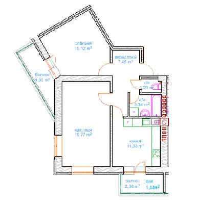 2-комнатная 61.73 м² в ЖК Хотов от 13 100 грн/м², с. Хотов