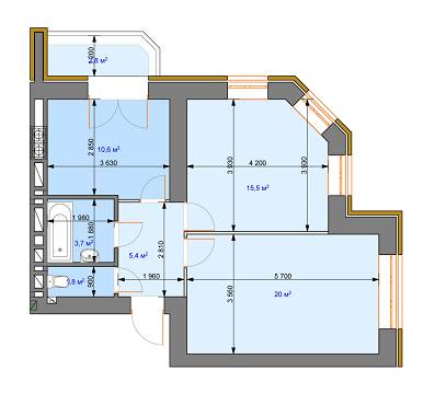 2-кімнатна 59.7 м² в ЖК Ірпінь парк від 15 000 грн/м², м. Ірпінь