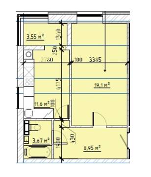 1-комнатная 48.44 м² в ЖК Дом на Титова от 16 000 грн/м², Днепр