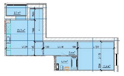 1-комнатная 60.29 м² в ЖК Дом на Титова от 16 000 грн/м², Днепр