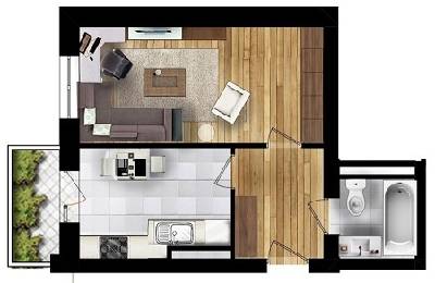 1-комнатная 38.92 м² в ЖД Новый массив от 13 500 грн/м², Днепр