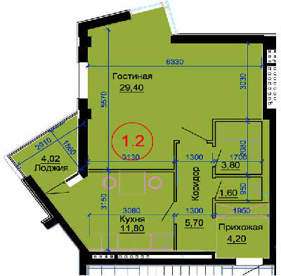 1-кімнатна 1 м² в КБ Артемівський від 29 030 грн/м², Дніпро