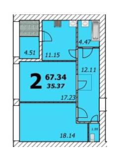 2-кімнатна 67.34 м² в ЖК на Старокостянтинівському шосе, 5/2, 5/2А, 5/4Б, 5/4В від 11 000 грн/м², Хмельницький