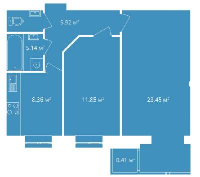 2-комнатная 55 м² в ЖК Европейский Двор от 11 100 грн/м², Чернигов