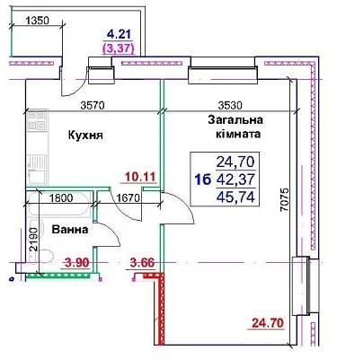 1-комнатная 45.74 м² в ЖК на ул. Интернационалистов, 35/1-35/5 от 11 100 грн/м², Сумы