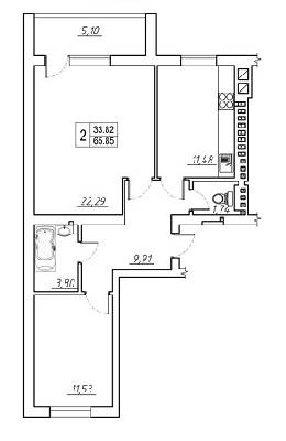 2-комнатная 65.85 м² в ЖК Сонячне місто от 12 000 грн/м², Ровно