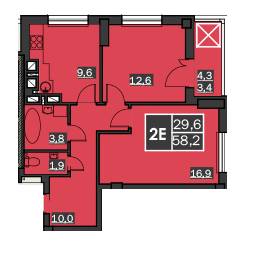 2-комнатная 58.2 м² в ЖК Bridge Tower от 19 650 грн/м², Ровно