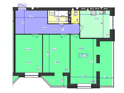 3-комнатная 94.22 м² в ЖК Luceoria от застройщика, Луцк