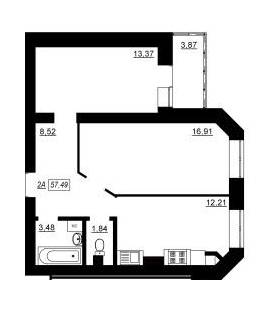 2-кімнатна 57.49 м² в ЖК Гармонія від 18 450 грн/м², м. Умань