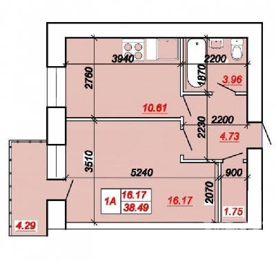 1-кімнатна 38.49 м² в ЖК на вул. Яреми від забудовника, Тернопіль