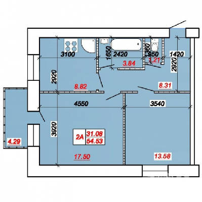 2-комнатная 54.53 м² в ЖК на вул. Яреми от 10 000 грн/м², Тернополь