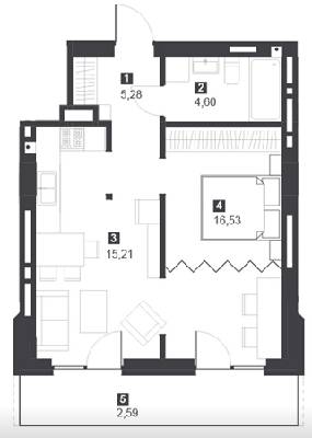 1-комнатная 44.21 м² в ЖК Панорамный дом от 18 000 грн/м², Львов