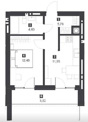 1-комнатная 28.03 м² в ЖК Панорамный дом от застройщика, Львов