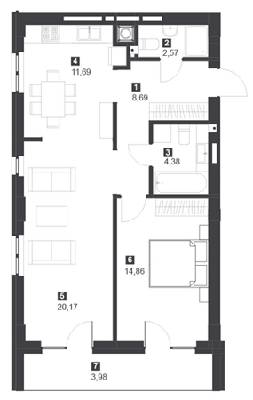 2-комнатная 66.34 м² в ЖК Панорамный дом от 18 000 грн/м², Львов