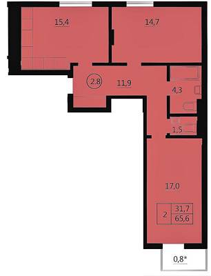 2-кімнатна 65.6 м² в ЖК Львівський від забудовника, м. Стрий