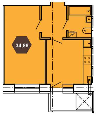 1-комнатная 34.88 м² в ЖК Будова Медова от 12 500 грн/м², г. Трускавец