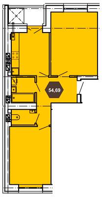 2-кімнатна 54.69 м² в ЖК Будова Медова від 12 500 грн/м², м. Трускавець