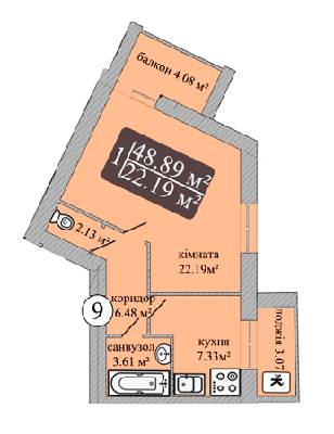 1-комнатная 48.89 м² в ЖК Мечта Чернигов от 10 000 грн/м², Чернигов