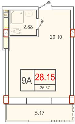 1-кімнатна 28.15 м² в ЖК Smart від 15 760 грн/м², с. Крижанівка