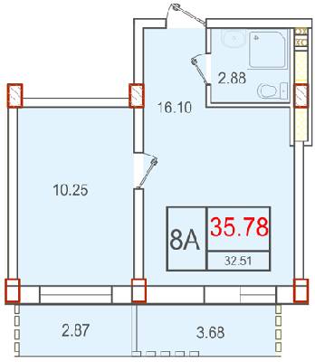 2-кімнатна 35.78 м² в ЖК Smart від забудовника, с. Крижанівка