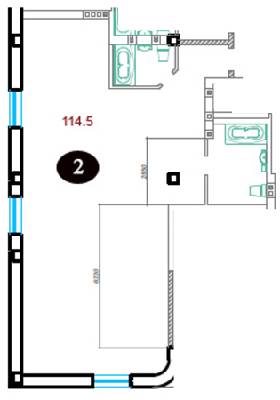 1-кімнатна 114.5 м² в КБ Ліон від забудовника, Одеса