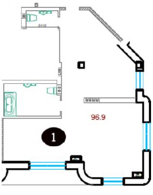 2-комнатная 96.9 м² в КД Лион от застройщика, Одесса