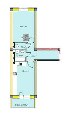 1-комнатная 50.59 м² в ЖК на ул. Казацкая, 15А от 10 500 грн/м², Чернигов