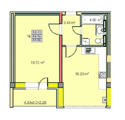 1-комнатная 44.8 м² в ЖК на ул. Казацкая, 15А от 10 500 грн/м², Чернигов