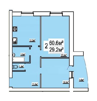 2-комнатная 60.6 м² в ЖК на ул. Бориса Луговского, 10 от 10 900 грн/м², Чернигов