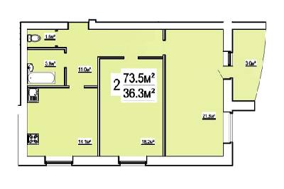 2-комнатная 73.5 м² в ЖК на ул. Бориса Луговского, 10 от 10 900 грн/м², Чернигов