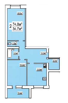 2-комнатная 74.8 м² в ЖК на ул. Бориса Луговского, 10 от 10 900 грн/м², Чернигов