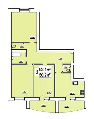 3-комнатная 92.1 м² в ЖК на ул. Бориса Луговского, 10 от 10 900 грн/м², Чернигов