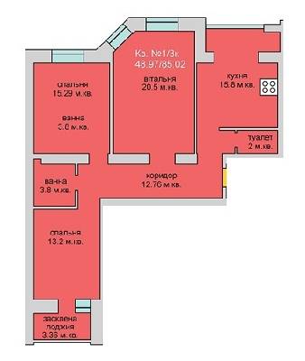 3-комнатная 85.02 м² в ЖД Липинський от застройщика, с. Липины