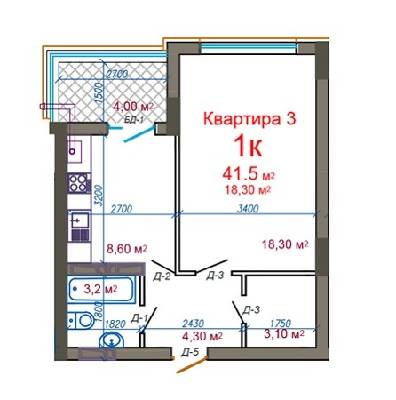 1-кімнатна 41.5 м² в ЖК Княжий від 16 500 грн/м², Житомир