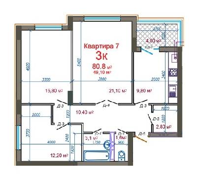 3-кімнатна 80.8 м² в ЖК Княжий від 16 500 грн/м², Житомир
