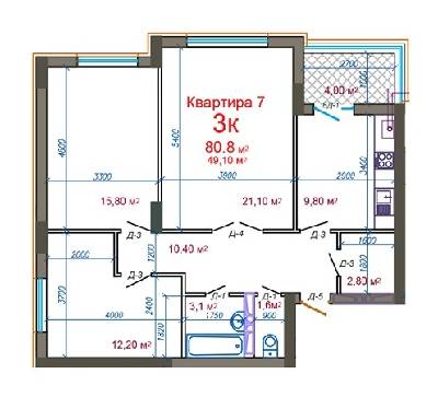 3-комнатная 80.8 м² в ЖК Княжий от 16 500 грн/м², Житомир