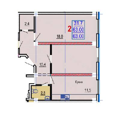 2-кімнатна 63 м² в ЖК Gaudi Hall від 17 500 грн/м², Харків