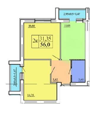 2-комнатная 56 м² в ЖК Академквартал-3 от 10 000 грн/м², г. Ирпень