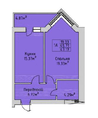 1-комнатная 47.17 м² в ЖК на Немецком озере от 8 200 грн/м², с. Загвоздье