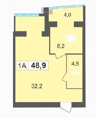 1-кімнатна 48.9 м² в ЖК PodilSky від забудовника, м. Кам`янець-Подільський