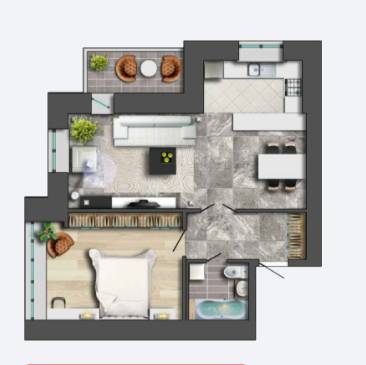 1-комнатная 60.41 м² в ЖК Шевченковский от 12 900 грн/м², Чернигов