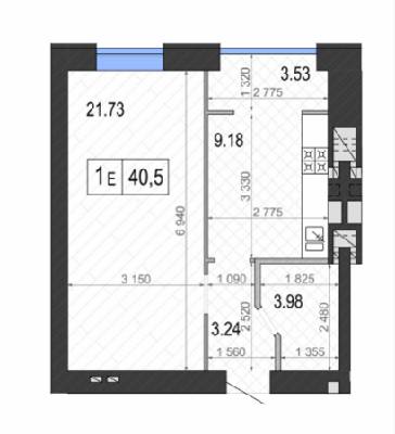 1-кімнатна 40.5 м² в ЖК Контраст 2-й сезон від 12 500 грн/м², м. Ірпінь