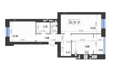 2-комнатная 61 м² в ЖК Контраст 2-й сезон от 12 000 грн/м², г. Ирпень