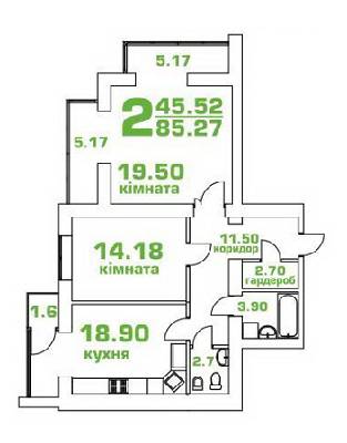 2-кімнатна 85.27 м² в ЖК Living Park "Нова Будова-2" від 14 500 грн/м², с. Мукша Китайгородська