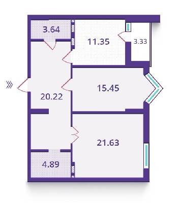 2-комнатная 78.85 м² в ЖК Верховина от застройщика, Киев